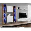 Image de Meuble Tv Mural Design "switch Xvi" 330cm Blanc & Naturel