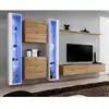 Image de Meuble Tv Mural Design "switch Xvi" 330cm Naturel & Blanc