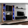 Image de Meuble Tv Mural Design "switch Xvi" 330cm Noir & Naturel