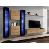 Image de Meuble Tv Mural Design "switch Xvi" 330cm Naturel & Noir