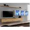Image de Meuble Tv Mural Design "switch Xvii" 340cm Naturel & Blanc