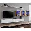 Image de Meuble Tv Mural Design "switch Xvii" 340cm Blanc & Naturel