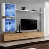 Image de Meuble Tv Mural Design "switch Xviii" 280cm Naturel & Blanc