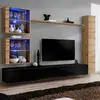 Image de Meuble Tv Mural Design "switch Xviii" 280cm Noir & Naturel