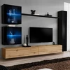 Image de Meuble Tv Mural Design "switch Xviii" 280cm Naturel & Noir