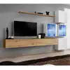 Image de Meuble Tv Mural Design "switch Xix" 310cm Naturel & Blanc