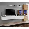 Image de Meuble Tv Mural Design "switch Xix" 310cm Blanc & Naturel