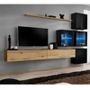 Image de Meuble Tv Mural Design "switch Xix" 310cm Naturel & Noir