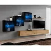 Image de Meuble Tv Mural Design "switch Xx" 330cm Naturel & Noir