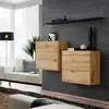 Image de Lot De 2 Blocs & Étagère "switch Sbi" 130cm Naturel & Noir