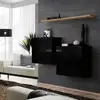 Image de Lot De 2 Blocs & Étagère "switch Sbi" 130cm Noir & Naturel