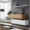 Image de Lot De 2 Bancs Muraux & Étagère "switch Sbii" 130cm Blanc & Naturel