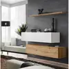 Image de Lot De 2 Bancs Muraux & Étagère "switch Sbii" 130cm Naturel & Blanc