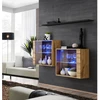 Image de Lot De 2 Vitrines Murales & Étagère "switch Sbiii" 130cm Naturel & Noir