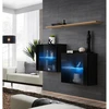 Image de Lot De 2 Vitrines Murales & Étagère "switch Sbiii" 130cm Noir & Naturel