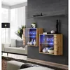 Image de Commode - Switch SB III - 2 vitrines LED - 1 étagère - Bois et graphite - Modèle 1