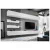 Image de Ensemble mural - FLY I - 2 rangements - 2 meubles TV - 2 étagères - Blanc