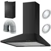Image de Hotte aspirante cheminée - JANSHOP - BT-214 - 60 cm - Noire - Aspiration 350 m3/h - Filtre anti-graisse aluminium
