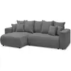 Image de Bobochic canapé d'angle réversible convertible coffre envy velours côtelé gris foncé ENVY