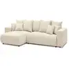 Image de Bobochic canapé d'angle réversible convertible coffre envy velours côtelé avec pouf beige ENVY