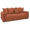 Image de Bobochic canapé droit convertible coffre envy velours côtelé avec pouf orange ENVY