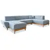 Image de Dazzling Daisy canapé d'angle 8pl droite, convertible, bleu clair Dazzling Daisy