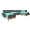 Image de Dazzling Daisy canapé d'angle 8pl droite, convertible, turquoise Dazzling Daisy