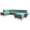 Image de Dazzling Daisy canapé d'angle 8pl gauche, convertible, turquoise Dazzling Daisy