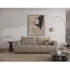 Image de Canapé convertible trois places - DANDELINO - tissu chenille beige