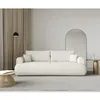 Image de Canapé convertible trois places - OVO - tissu chenille crème