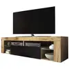 Image de Meuble tv / banc tv - Bianko - 140 cm - chêne lancaster / noir brillant