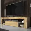 Image de Meuble tv / banc tv - Bianko - 140 cm - chêne lancaster - avec led