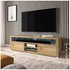Image de Meuble tv / meuble de salon - LAKSA - 140 cm - effet chêne wotan - avec led