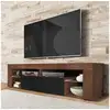 Image de Meuble tv / banc tv - Bianko - 140 cm - noyer caravaggio / noir brillant - sans led