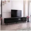 Image de Meuble tv - GALHAD - 175 cm - noir mat / noir brillant - éclairage led