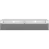 Image de Selsey rednaw   meuble tv avec deux tiroirs, blanc mat gris brillant avec led, 140 cm Rednaw