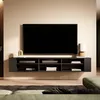 Image de Meuble TV - WERI - 175 cm - noir - style moderne