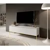 Image de Meuble TV - BEMMI - 150 cm - blanc avec pieds dorés