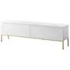 Image de Selsey bemmi - meuble tv - 150 cm - blanc avec pieds dorés