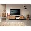 Image de Meuble TV - SELSEY - BELLO - 175 cm - LED intégré - Noir/Chêne