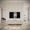 Image de Meuble TV 3 portes sur pieds boule - ARVELLO - 163 cm - greige
