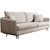 Image de Selsey - Canape 3 Places Convertible Volio - Velours Deperlant Beige Gris - Pieds Noirs