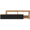 Image de Selsey asten - meuble tv - 172 cm chêne wotan - façade noir - avec led