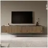 Image de Selsey telire - meuble tv - 175 cm - noir avec façade artisanale chêne fraisé