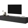 Image de Selsey veldio - meuble tv - 175 cm - noir avec façade fraisée