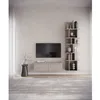 Image de Meuble TV 2 portes -suspendu - BEMMI- 100 cm - greige