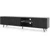 Image de Selsey - Meuble Tv Bello - 175 Cm - Noir Avec Pieds Noirs