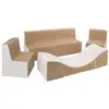 Image de Ensemble De Meubles En Mousse Velinda 2 Chaises Canapé Fauteuil Blanc Cappuccino Mousse Cuir Écologique