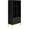 Image de Bibliothèque 2 portes 80x40x1713 cm noir et métal doré - AUZTY