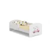 Image de Lit enfant 140x70 cm + sommier + matelas + barrière de sécurité- le chaton rose